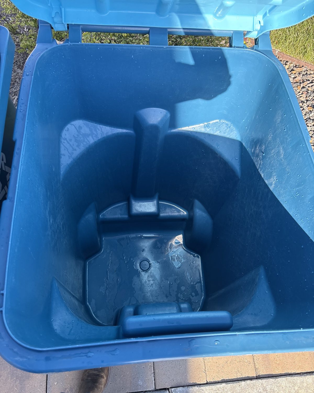 Recycling bin after Front Range cleaning, fully sanitized