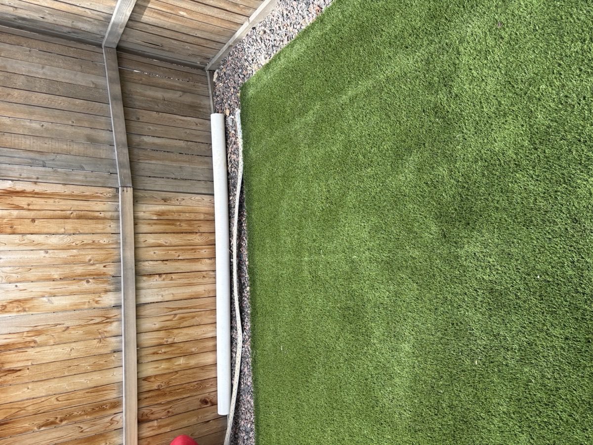 Artificial turf after Front Range cleaning, groomed and debris-free